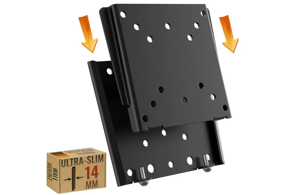 RICOO TV-Wandhalterung TV Monitor Wandhalterung 13"-32" bis 30 Kg flach F0311, (bis 32 Zoll, VESA 50x50 bis 100x100, 1-tlg., 30 Kg Aufnahme, 13" bis 32" (33-81 cm) Bildschirm Diagonale, flach curved Fest Slim Fernseher Monitor Wand Halterung)