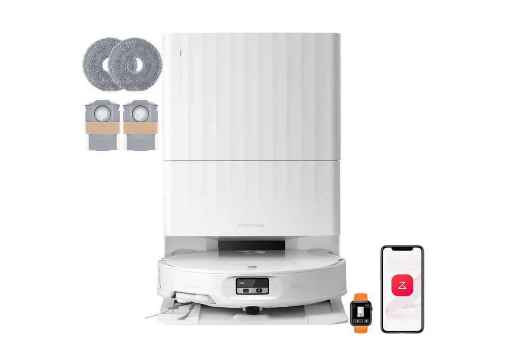 Roborock Saugroboter mit Wischfunktion Qrevo Edge 2, Dual Anti-Tangle System, 25.000 Pa