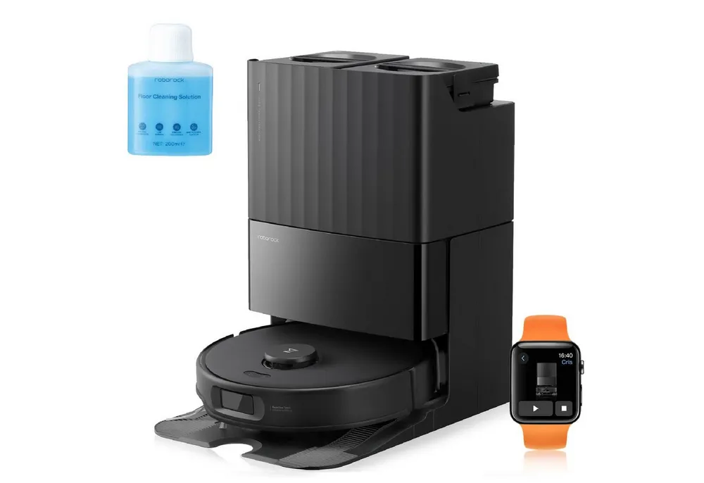 Roborock Saugroboter Qrevo Edge S5A, 18500Pa (Upgrade von S8 Pro Ultra), mit Wischfunktion,Dual Anti-Tangle-System, 18500Pa, Dual Anti-Tangle-System, 75℃ Heißwasser-Moppwäsche