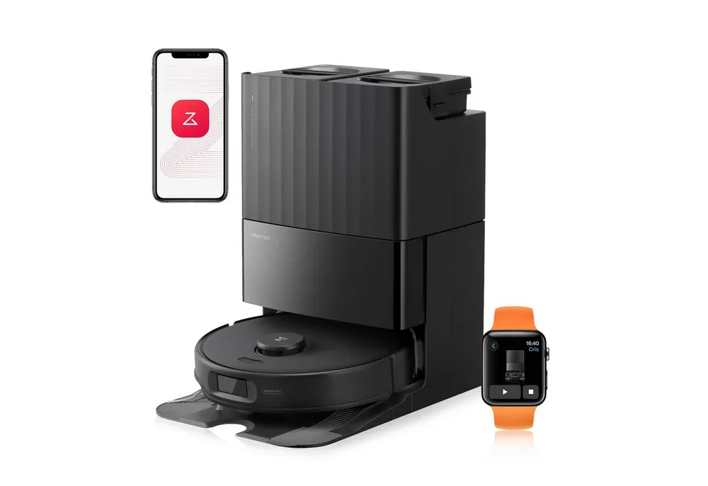 Roborock Saugroboter Qrevo Edge S5A, 18500Pa (Upgrade von S8 Pro Ultra), mit Wischfunktion,Dual Anti-Tangle-System, 18500Pa, Dual Anti-Tangle-System, 75℃ Heißwasser-Moppwäsche