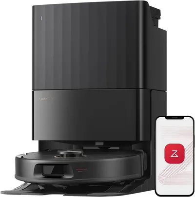 Roborock Saugroboter Qrevo S5V Saugroboter mit Wischfunktion&Hebarem Wischmopp, 60 W, 12.000Pa Saugkraft, Zero-Tangle System, Warmlufttrocknung, Intelligente Hindernisvermeidung, Multifunktions-Dockingstation