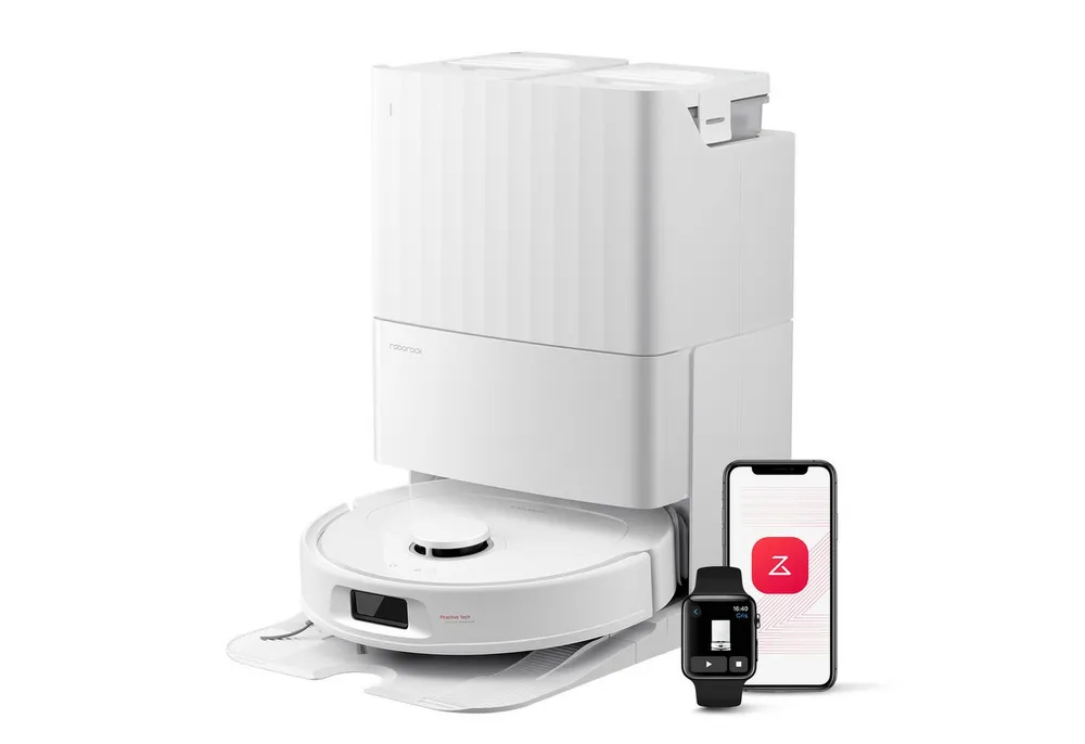 Roborock Saugroboter QV 35S (Upgrade von Qrevo Plus)Saugkraft Saugroboter mit Wischfunktion, Anti-Tangle-Bürsten, Anhebbare Schleudermopps, Intelligente Hindernisvermeidung, 10.000 Pa HyperForce Saugkraft,Multifunktions-Dockingstation