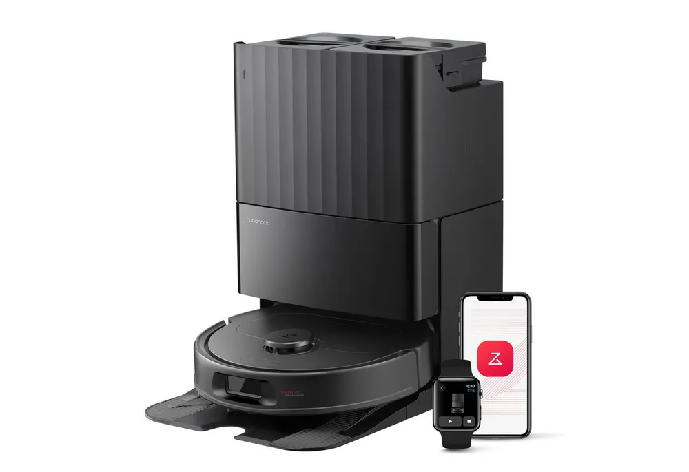 Roborock Saugroboter QV 35S (Upgrade von Qrevo Plus)Saugkraft Saugroboter mit Wischfunktion, Anti-Tangle-Bürsten, Anhebbare Schleudermopps, Intelligente Hindernisvermeidung, 10.000 Pa HyperForce Saugkraft,Multifunktions-Dockingstation