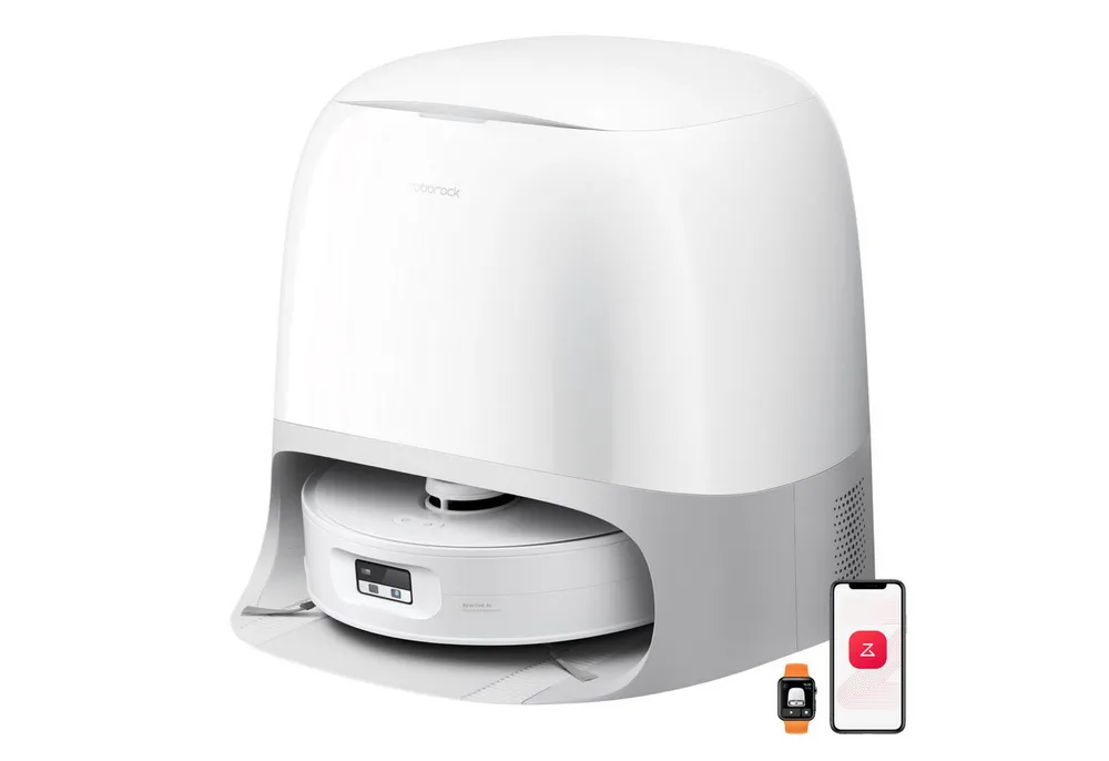Roborock Saugroboter Roborock Qrevo Curv 2 Flow 20.000 Pa, intelligenter Teppichschutz, Selbstreinigende SpiraFlow-Wischwalze, Dual Zero-Tangle System