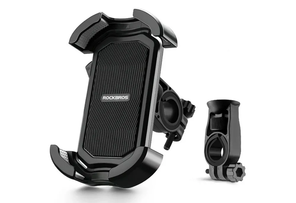 ROCKBROS Handy-Halterung Universal Lenker 2 Haltepunkte, (bis 6,8 Zoll, Smartphone Lenker Fahrrad Halterung Handy Halter für Motorrad)