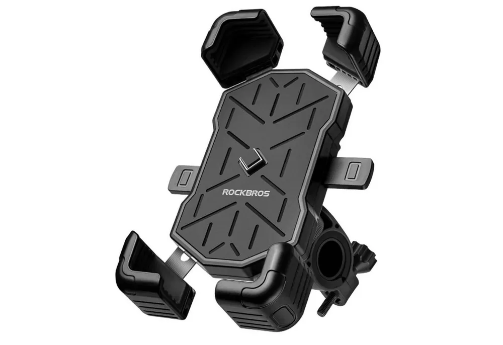 ROCKBROS Handy-Halterung Universal Lenker 4 Haltepunkte, (bis 7 Zoll, Smartphone Lenker Fahrrad Halterung Handy Halter für Motorrad)