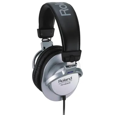 Roland RH-200S Kopfhörer mit Kabel 6,5 mm für Musik schwarz und silber