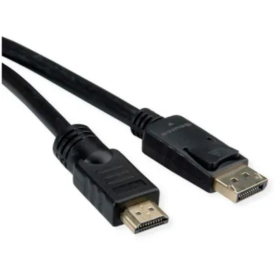 Adapterkabel ROLINE 11.04.5776 7,5 m HDMI Typ A zu DisplayPort Schwarz