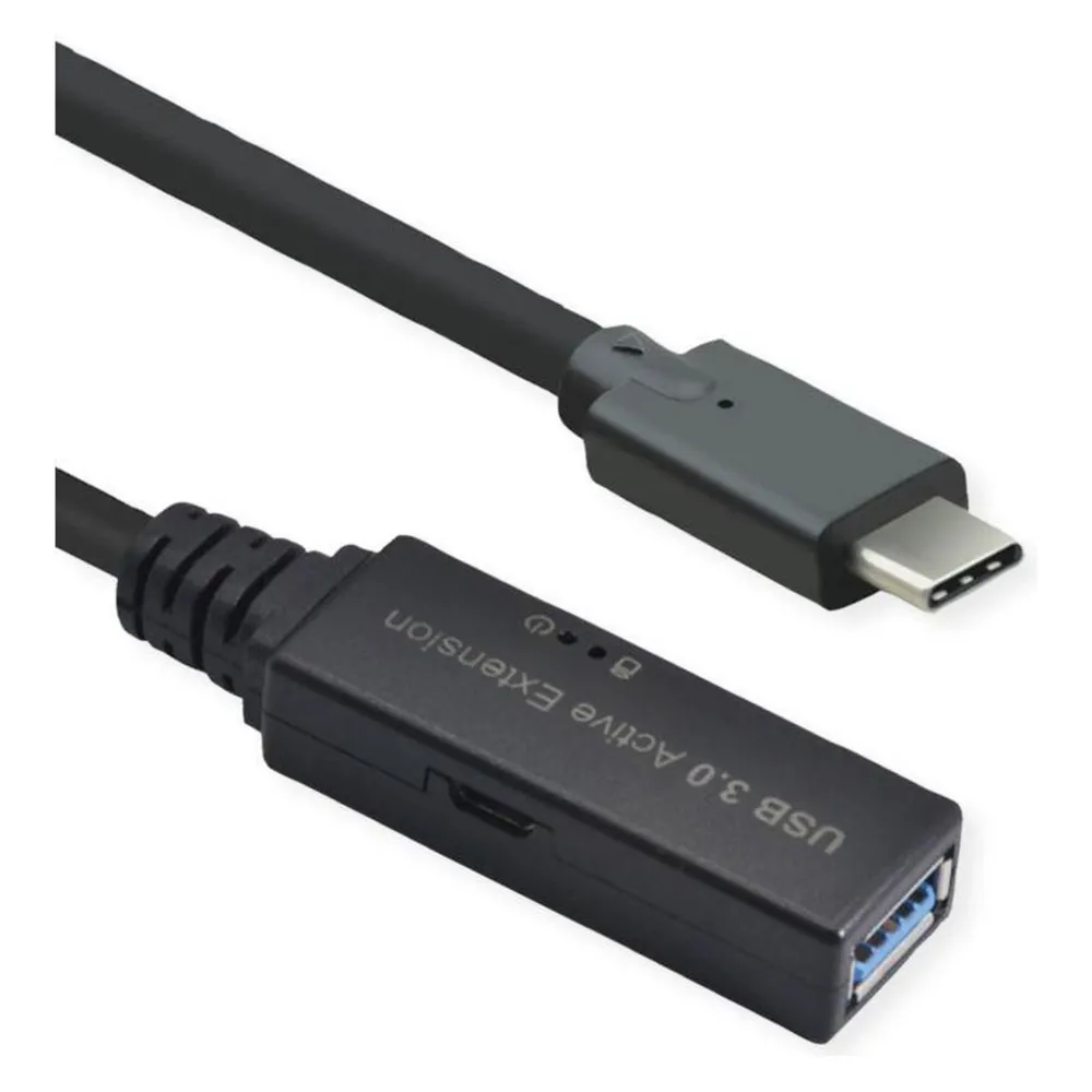 Roline Ultralanges USB3.2 Gen1 Verlängerungskabel, C-A, ST/BU, 5m