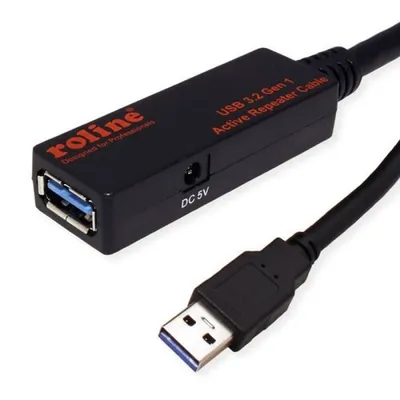 ROLINE 12.04.1071 USB Kabel USB 3.2 Gen 1 (3.1 Gen 1) 15 m USB A Schwarz