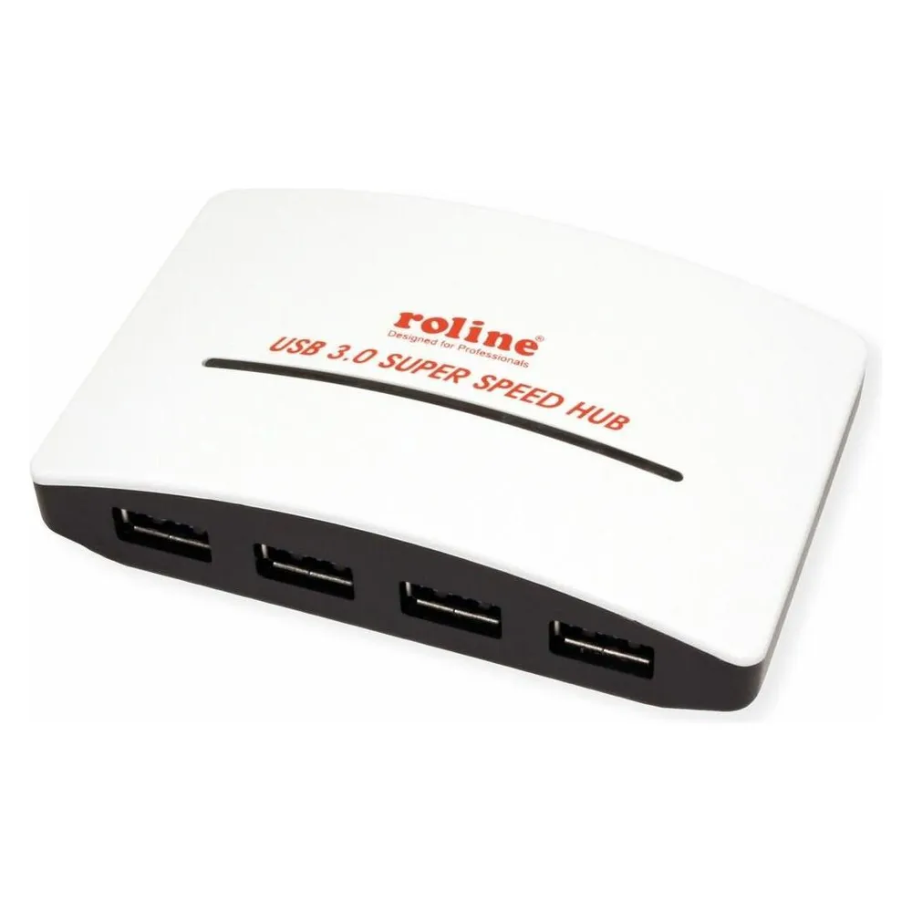 Hub Roline 4 Ports USB 3.2 Gen 1 Black & White mit Netzteil