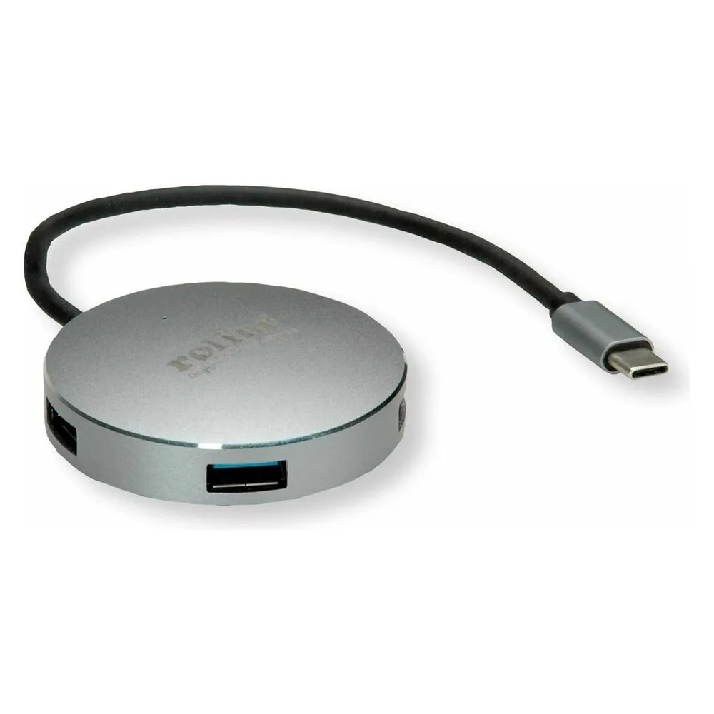 Hub Roline 4 Ports 5000 Mbit/s Modell 14.02.5036 Aluminium Schwarz