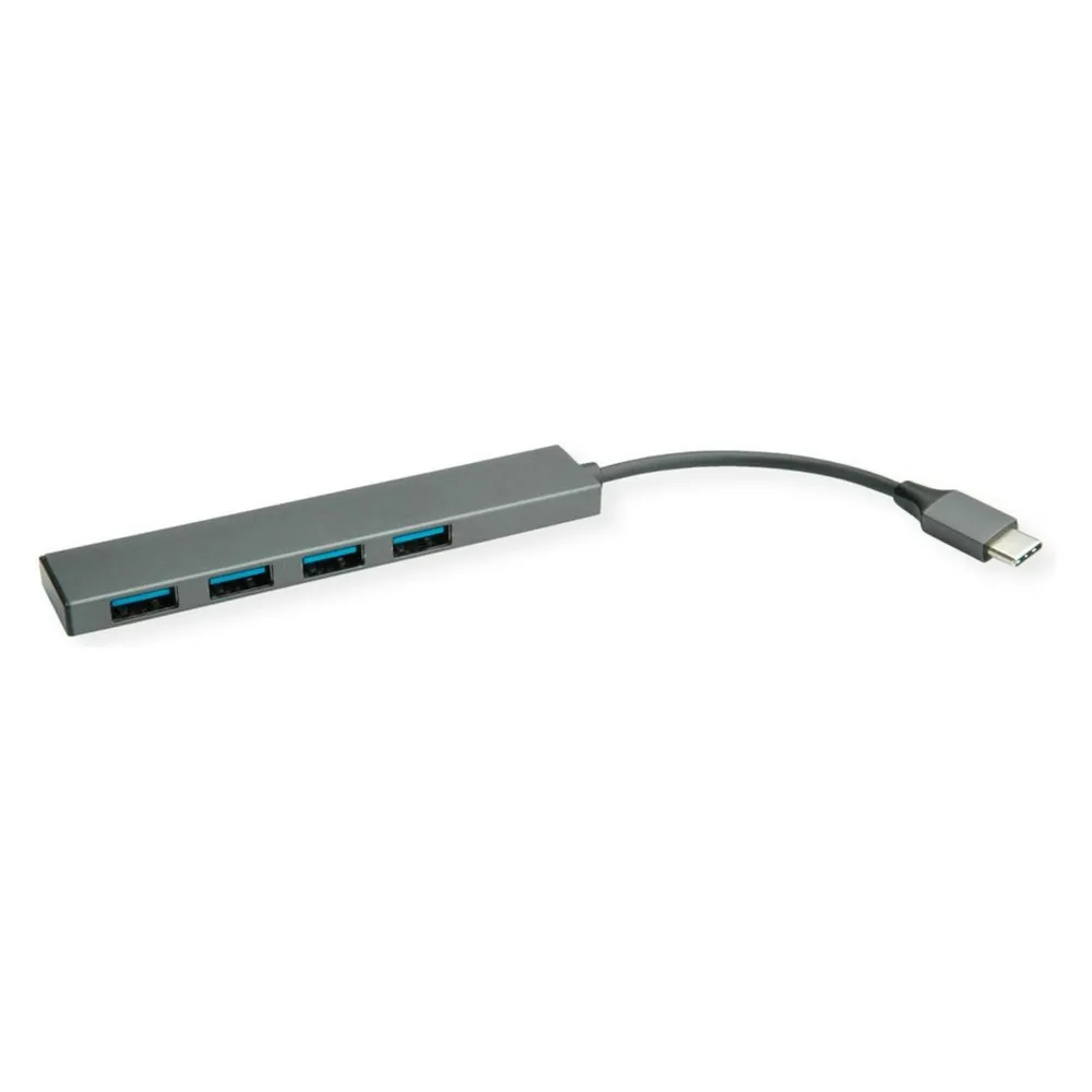 Hub Roline 4 Ports 5000 Mbit/s USB 3.2 Gen 1 Modell 14.02.5052 Aluminium Grau