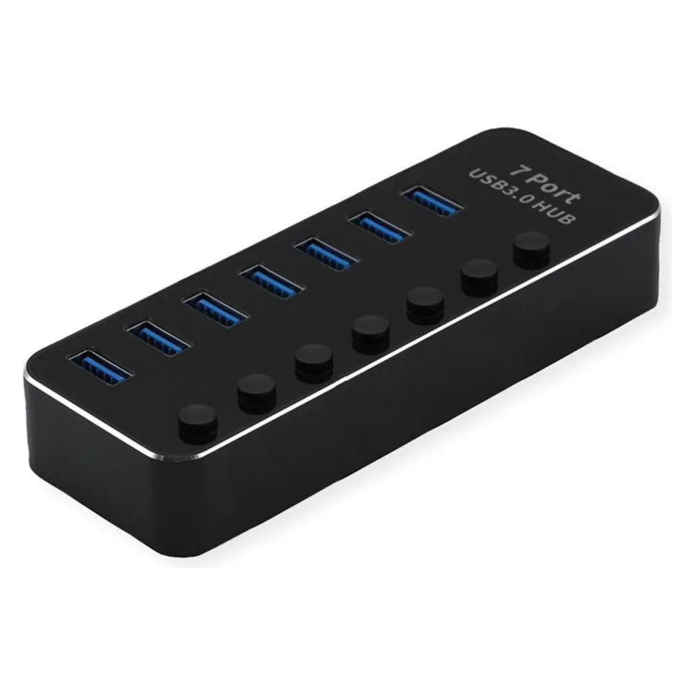 Hub Roline 7 Ports 5 Gbit/s USB 3.2 Gen 1 Modell 14.02.5057 Aluminium Schwarz