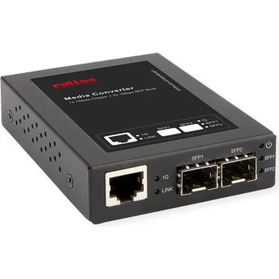 Gigabit Konverter Roline mit 2 Mini-GBIC Slots und RJ45