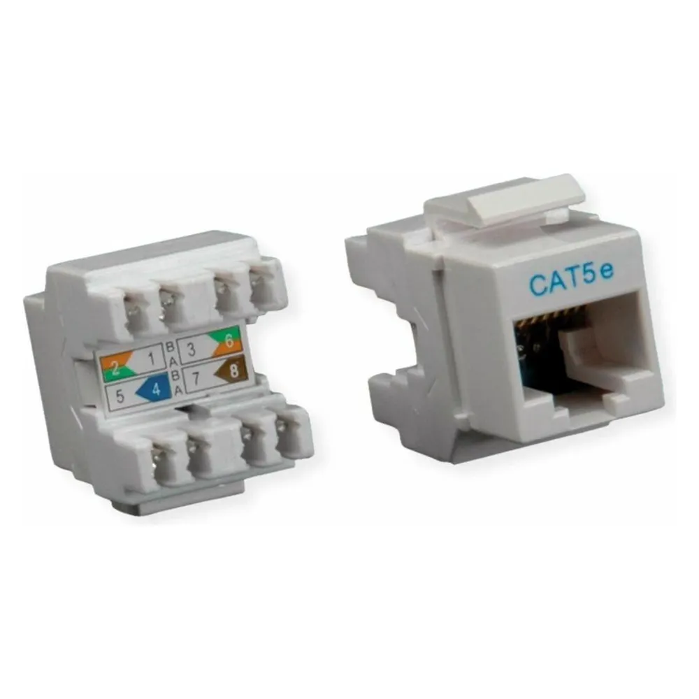Roline Kat.5e Keystone, RJ-45, ungeschirmt, lichtgrau