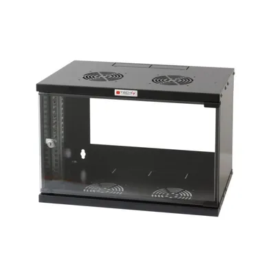 Serverschrank Techly I-CASE EL-1006B45 6U Wandmontage Glasfront 50 kg Schwarz