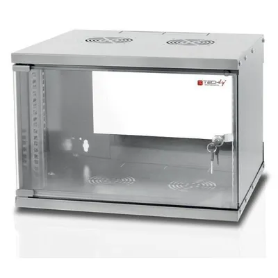 Wandgehäuse Techly I-CASE EL-1006G45 6U Glasfront 19 Zoll 50 kg grau