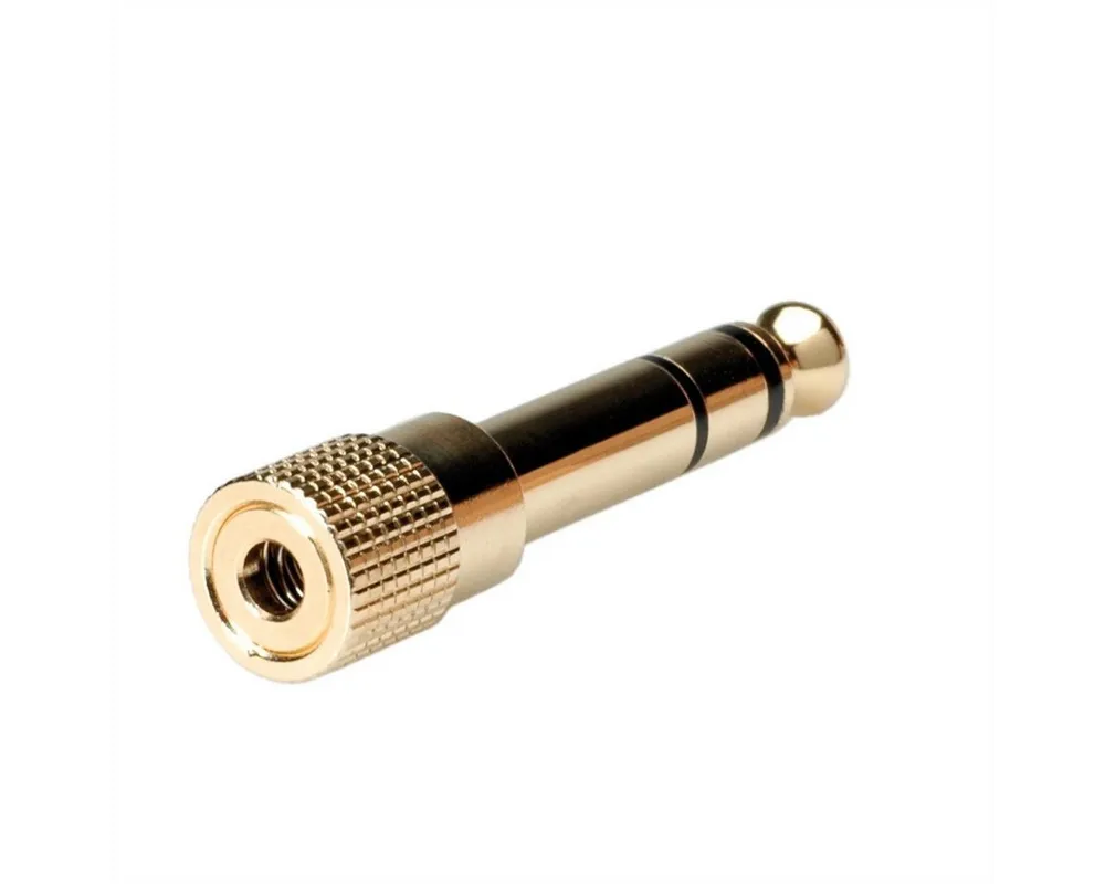 ROLINE GOLD Stereo Adapter 6,35 mm Stecker - 3,5 mm Buchse Audio-Kabel, Klinke 6,35 mm, 3-polig Stereo Männlich (Stecker), Klinke 3,5 mm, 3-polig Stereo (Mini-Klinke) Weiblich (Buchse) (1.4 cm)