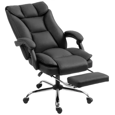 Bürostuhl Ergonomisch Rolipo Verstellbar mit Fußauflage 360° Drehbar Schwarz
