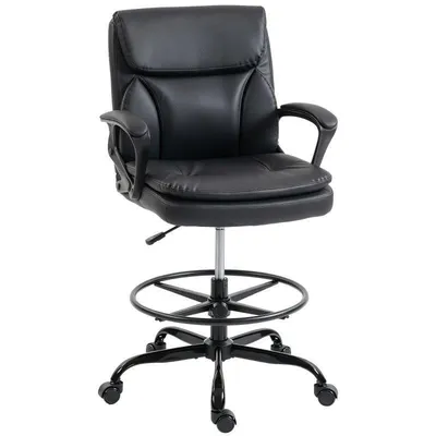 Silla De Oficina Ergonómica Con Altura Ajustable Reposapiés Ajustable Negra