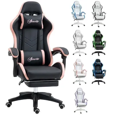 Gamingstuhl Rolipo Rückenlehne 135° mit Fußstütze und Kopfstütze