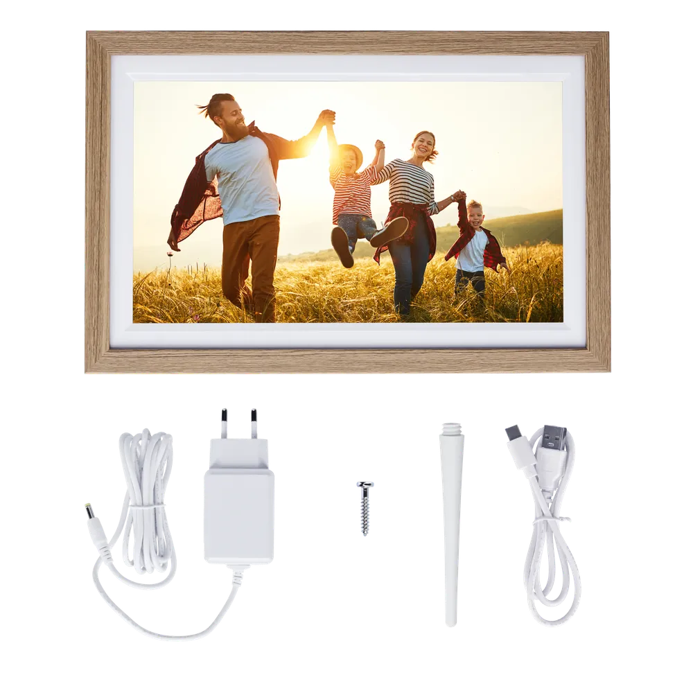 Digitaler Bilderrahmen Smart Frame WiFi 152 Holzoptik Eiche