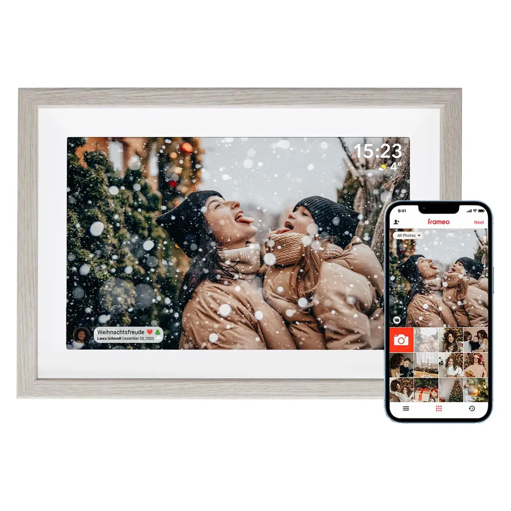 Smart Frame WiFi 108 Holzoptik Fichte Digitaler Bilderrahmen