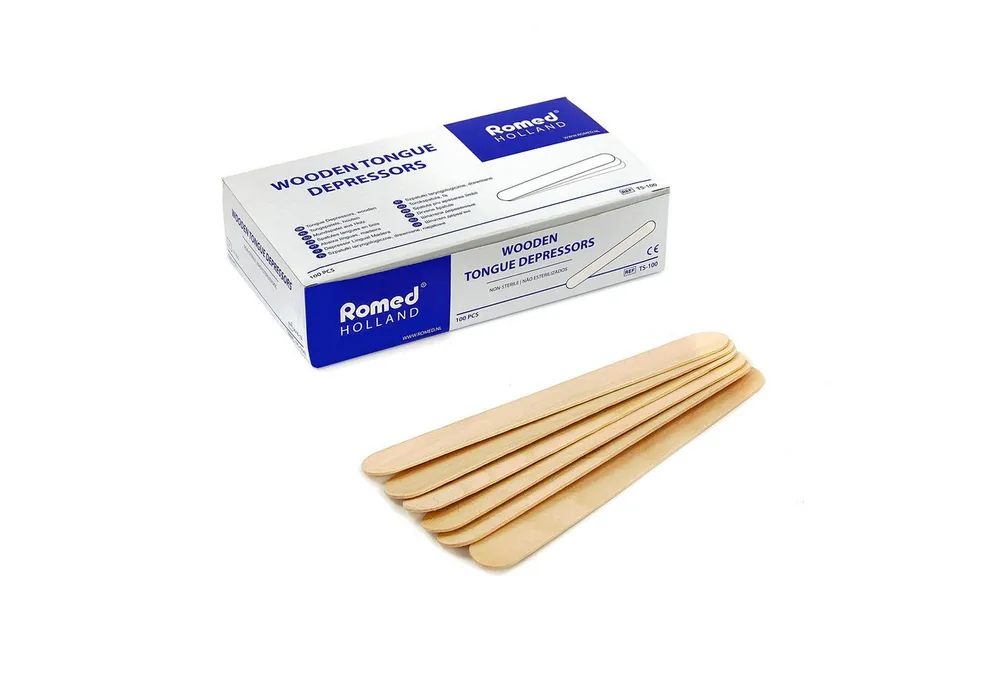 Romed Mundpflegecenter Mundspatel aus Holz, splitterfrei, unsteril, 100-tlg., 1 x 100 Stück
