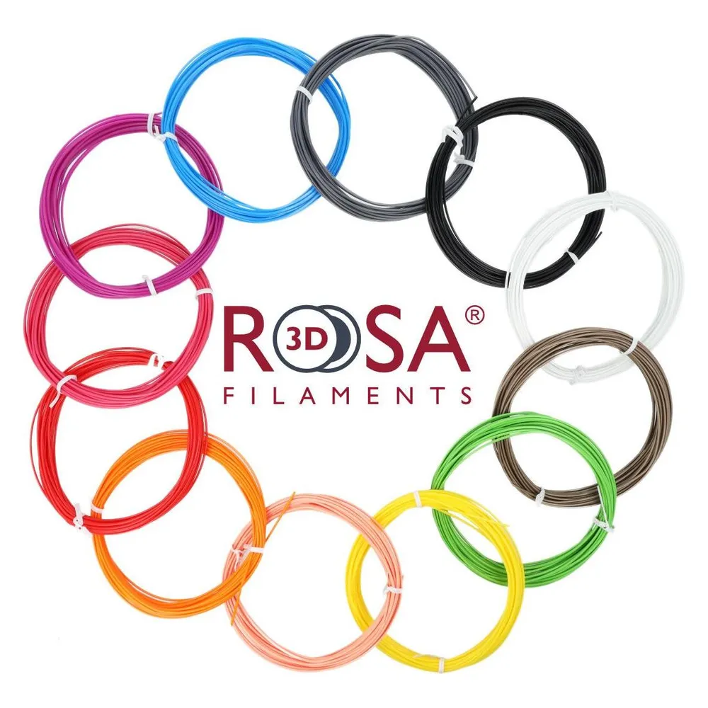 Rosa3D Filament PEN PACK PLA 12 basic colours x 10m