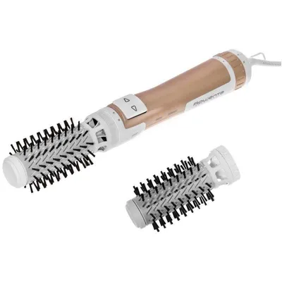 Ionen-Technologie Föhn Rowenta Brush Activ Compact CF9520 1000W 2 Temperaturstufen 2 Geschwindigkeiten Rotierend Keramik Weiß Kupfer