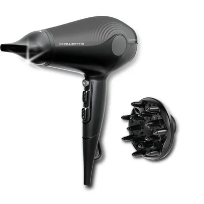 Ionen Föhn Rowenta Ultra Silence CV6430 1800W 3 Temperaturstufen 2 Geschwindigkeiten Zubehör Schwarz