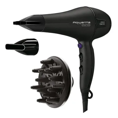 Professioneller Ionen Föhn Rowenta Signature Pro Beauty CV7840F0 2200W 3 Temperaturstufen 2 Geschwindigkeiten mit Diffusor Schwarz