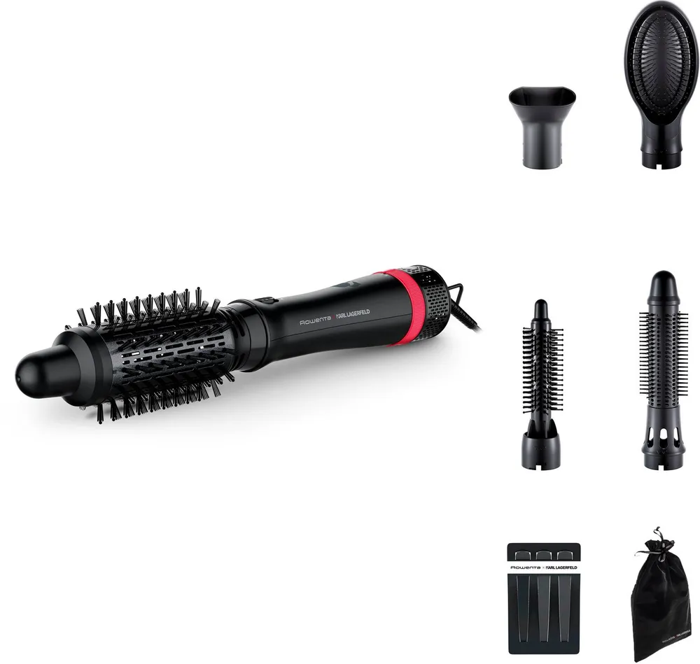 Rowenta Warmluftbürste Rowenta x Karl Lagerfeld Express Style Warmluftbürste, 5-in-1 Bürste, Keratin & Glow-Beschichtung, konstanter Luftstrom, CF635L