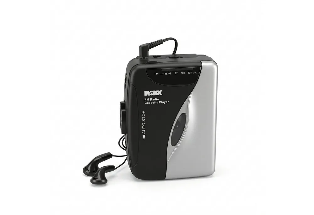 ROXX PCP 300 Kassetten Player (Tragbarer Kassettenspieler mit Kopfhörern und UKW Radio)
