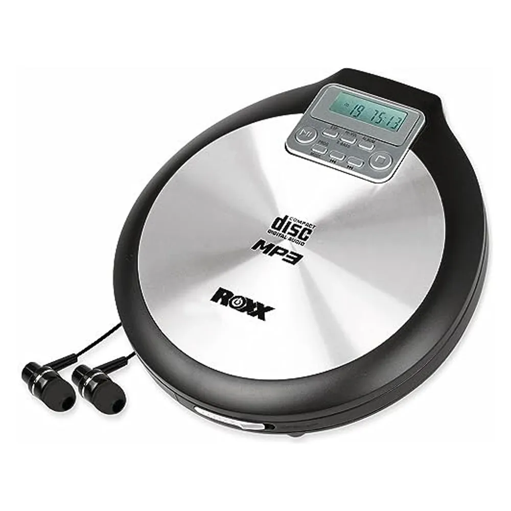ROXX Portabler CD-Player PCD 600, schwarz/silber