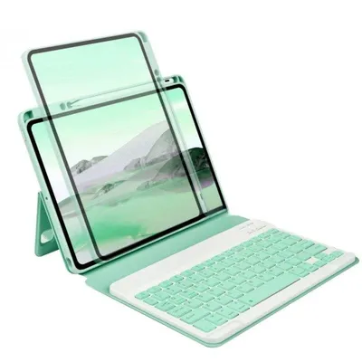 Bluetooth-Tastaturhülle für iPad Pro 12.9 (Gen3-6) Grün ultraflach