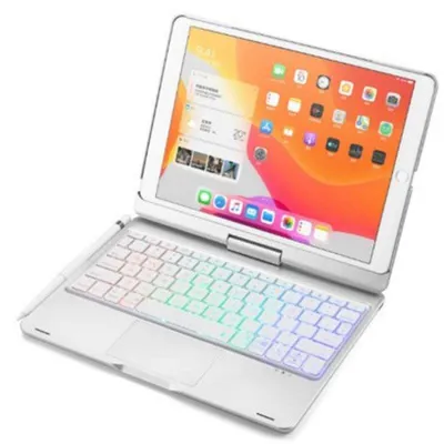 Hülle mit Bluetooth-Tastatur Royal Bailey F102ats für iPad 10.2/Air 10.5/Pro 10.5 Silber