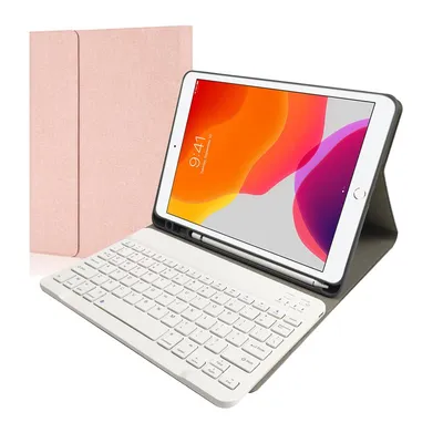 Royal Bailey Rk102 Hülle mit Bluetooth-Tastatur für iPad 10.2 (2021/2020/2019)/iPad Air 10.5/iPad Pro10.5 Pink