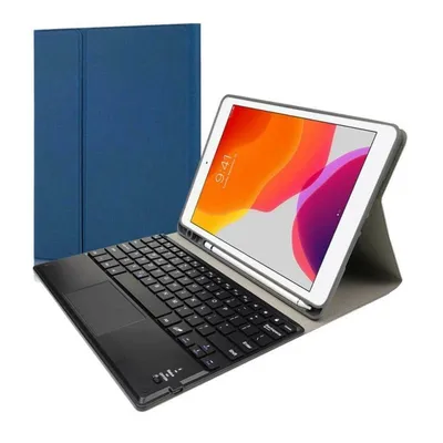 Royal Bailey RK102C Bluetooth-Tastaturhülle für 2019 iPad 10.2 / iPad Air 10.5 / Pro 10.5, Blau