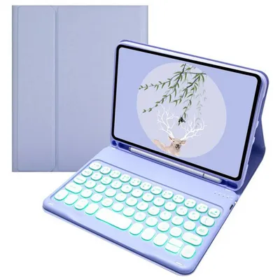 Royal Bailey TS006D Bluetooth-Tastaturhülle für iPad Mini 6, US-Englisch, QWERTY, Violett