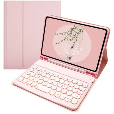 Royal Bailey TS006D Bluetooth-Tastaturhülle, Englisch, QWERTY, USA, für iPad Mini 6, Rosa