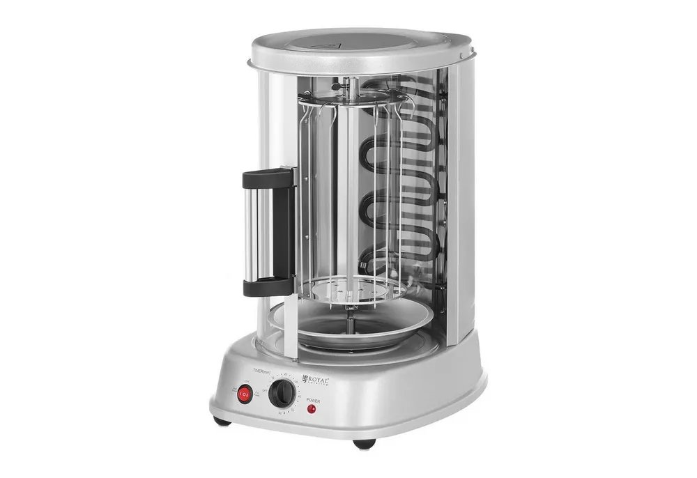 Royal Catering Dönergrill Vertikalgrill 3in1 Kombi Edelstahl Tischgrill Hähnchengrill Schaschlik, 1500 W