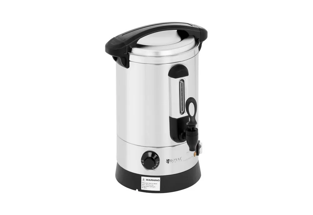 Royal Catering Heißwasserspender 6,5 L Wasserkocher Tee Kaffee Kakao Glühwein Edelstahl Doppelwandig, 1500 W, verschiedene Größen