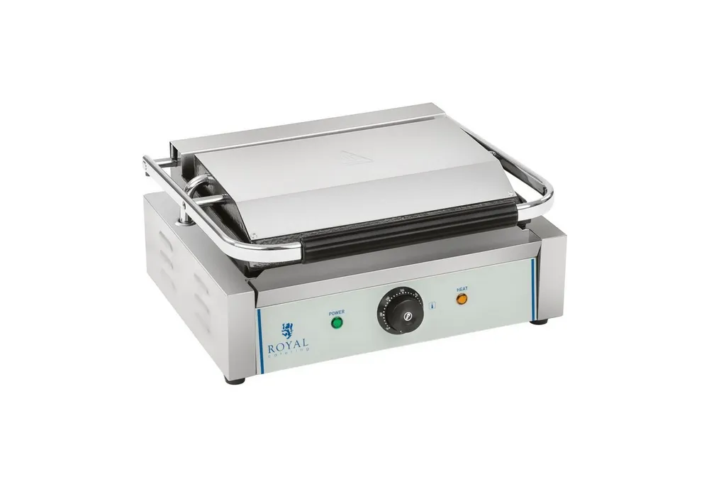 Royal Catering Kontaktgrill Tischgrill geriffelt Elektrogrill Panini Grill Sandwich Maker Gastro, 2200 W
