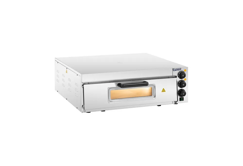 Royal Catering Pizzaofen Ø 60 cm Flammkuchenofen Pizza Backofen Glastür 1 Kammer 350°C Timer
