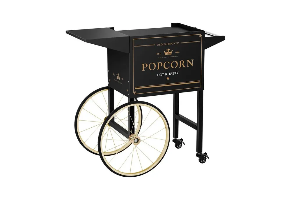 Royal Catering Popcornmaschine Popcornwagen Wagen für Popcornmaschine Popcorntrolley 2 Bremsen