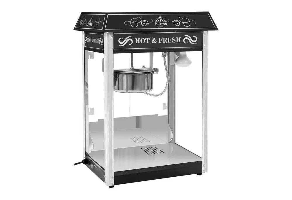 Royal Catering Popcornmaschine Popcornmaker 1500 W 5 kg/h schwarz Popcornautomat Teflonbeschichtung