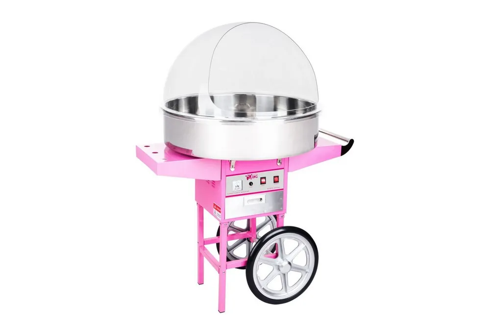 Royal Catering Zuckerwattemaschine 72 cm Zuckerwattegerät mit Wagen Spuckschutz XXL Gastro Festivals, verschiedene Größen