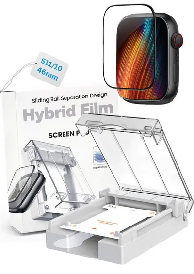 RUHE Displayschutzfolie für Apple Watch Displayschutz Schutzfolie Serie 9/8/7/SE3/SE2/SE/6/5/4 für Apple Watch S11/10 - 46mm, Packung, 1 Stück, Staub- & Blasenfrei HD TPU Folie Volle Abdeckung Einfache Installation